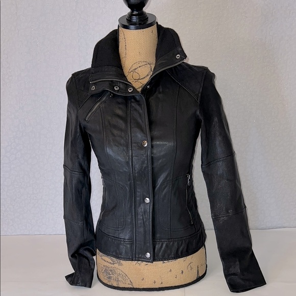 COLE HAAN LEATHER JACKET XS - Picture 2 of 16